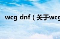 wcg dnf（关于wcg dnf的基本详情介绍）
