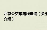 北京公交车路线查询（关于北京公交车路线查询的基本详情介绍）