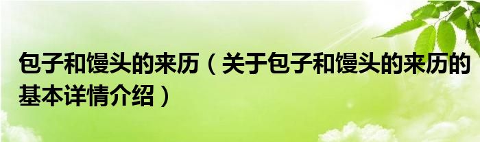 包子和馒头的来历（关于包子和馒头的来历的基本详情介绍）