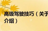 高级驾驶技巧（关于高级驾驶技巧的基本详情介绍）