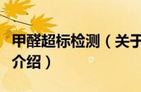 甲醛超标检测（关于甲醛超标检测的基本详情介绍）