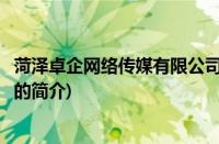 菏泽卓企网络传媒有限公司(关于菏泽卓企网络传媒有限公司的简介)