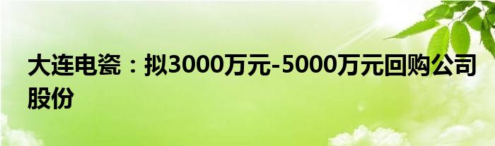 大连电瓷：拟3000万元