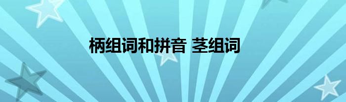 柄组词和拼音 茎组词