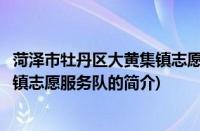 菏泽市牡丹区大黄集镇志愿服务队(关于菏泽市牡丹区大黄集镇志愿服务队的简介)