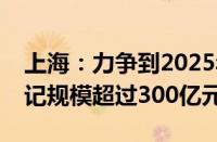 上海：力争到2025年底专利商标质押融资登记规模超过300亿元