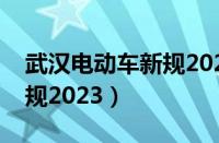 武汉电动车新规2023（武汉市电动车管理新规2023）