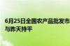 6月25日全国农产品批发市场猪肉平均价格为24.39元/公斤 与昨天持平