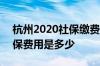 杭州2020社保缴费基数 杭州余杭2022年社保费用是多少