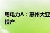 粤电力A：惠州大亚湾石化区综合能源站项目投产