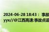 2024-06-28 18:43： 事故已处理完毕，道路恢复正常通行。yyx//@江西高速:事故点道路恢复单道通行。yyx