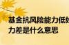基金抗风险能力低好还是高好 基金抗风险能力差是什么意思