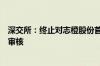 深交所：终止对志橙股份首次公开发行股票并在创业板上市审核