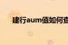 建行aum值如何查询 建行aum怎么查