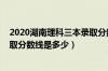 2020湖南理科三本录取分数线公布（2020湖南理科三本录取分数线是多少）
