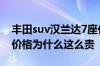 丰田suv汉兰达7座价格？丰田埃尔法商务车价格为什么这么贵