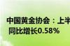 中国黄金协会：上半年我国黄金产量超179吨 同比增长0.58%