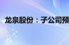 龙泉股份：子公司预中标5879.16万元项目