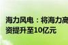 海力风电：将海力高端能源装备制造项目总投资提升至10亿元