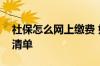 社保怎么网上缴费 如何在网上打印社保缴费清单