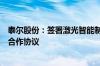 泰尔股份：签署激光智能制造产业发展“市企校共建”战略合作协议