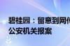 碧桂园：留意到网传造谣公司高管视频 已向公安机关报案