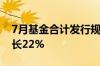 7月基金合计发行规模超过7000亿元 同比增长22%