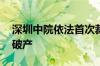 深圳中院依法首次裁定 宣告一对夫妻债务人破产